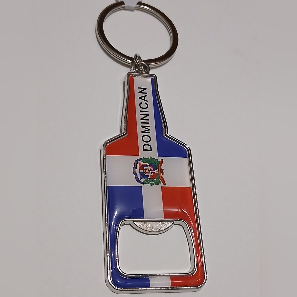 Dominican Key Holder Flag Key Chain  Key Ring Dominican Beer Bottle Opener NEW